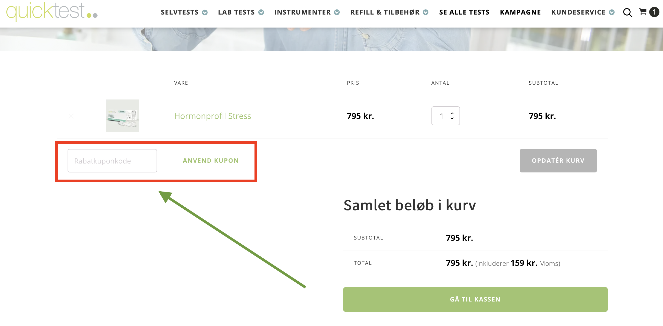 Quicktest Rabatkode